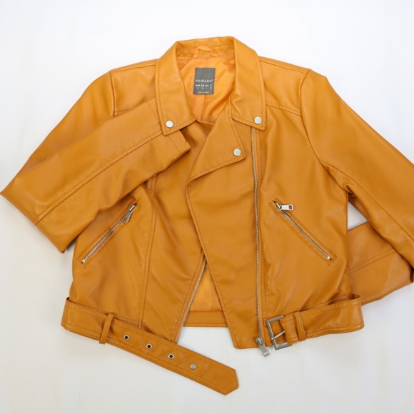 VEGAN LEATHE BIKER JACKET - Picture 1 of 7